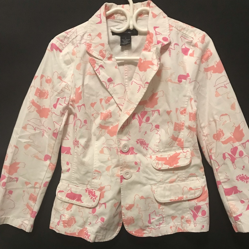 Calvin Klein jeans white pink printed blazer